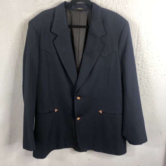 Pioneer Wear Other - Vintage Pioneer Wear Blazer Mens 48 Navy Blue Western Sport Coat Jacket Office